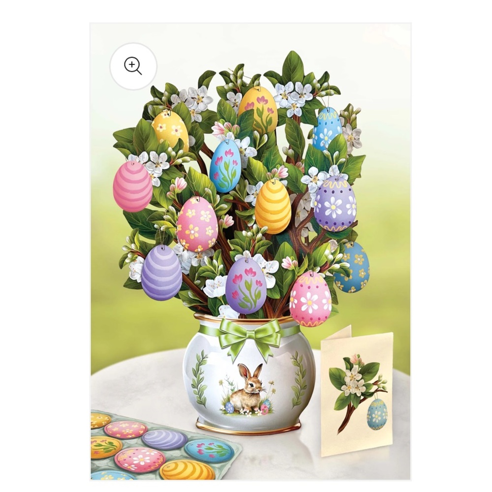 Freshcut Paper Mini Easter Egg Tree Pop-Up Greeting Card - Floral & Pastel Eggs - Picture 4 of 8